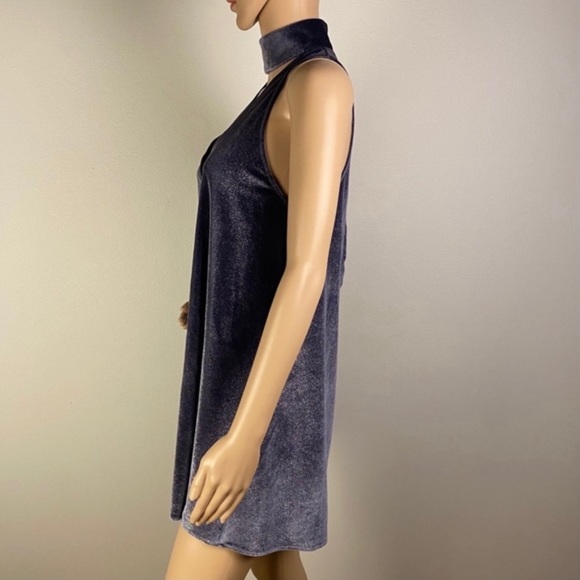 NEW SHOW ME YOUR MUMU SPARKLY VELVET CHOKER MINI DRESS - Picture 4 of 7
